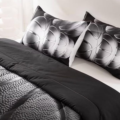 Basketball Comforter Set Queen Size for Boys Kids Teens All Season Sports Theme Basketball Bedding Sets Teenage Bedrooom Bed Set 3 Pieces with Pillowcases,