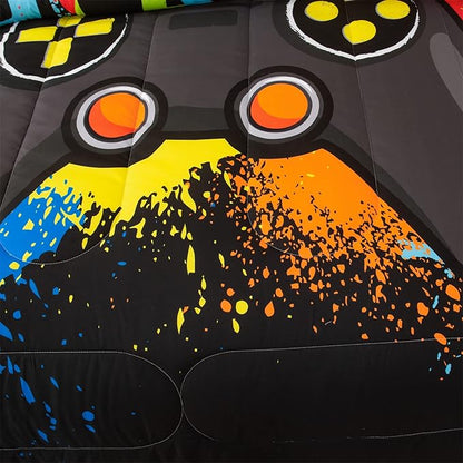Gamer Bedding Sets for Girl Gaming Comforter Sets Twin Size Rainbow Tie Dye Bedroom Decor Teens Boy Kids Gamepad Bed Set Modern Game Controller Quilt Bedding