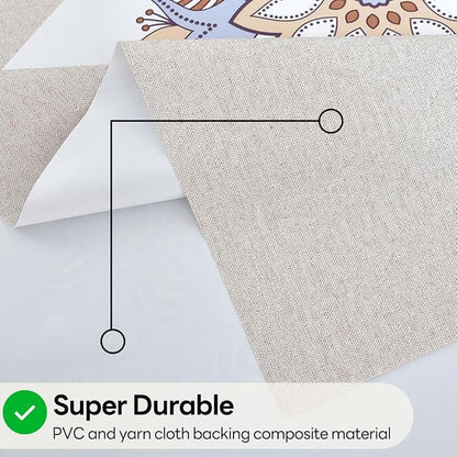 Wipeable Waterproof Tablecloth Vinyl Tablecloths for Rectangle Tables Heavy Duty PVC Tablecloth for Kitchen Dining Table(Flowers-1, 54'' x 78'')
