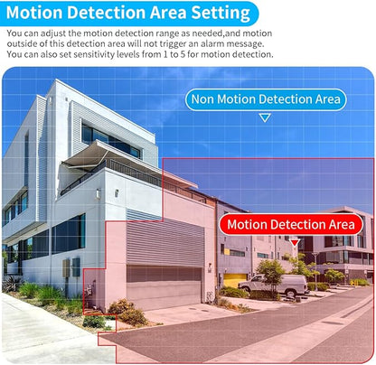 (Dual Antennas for Wi-Fi Enhanced) AI Human Detected 2K 3.0MP Wireless Security Camera System, Surveillance NVR Kits with 2TB Hard Drive, 4Pcs Outdoor WiFi Security Cameras, with Audio, Night Vision
