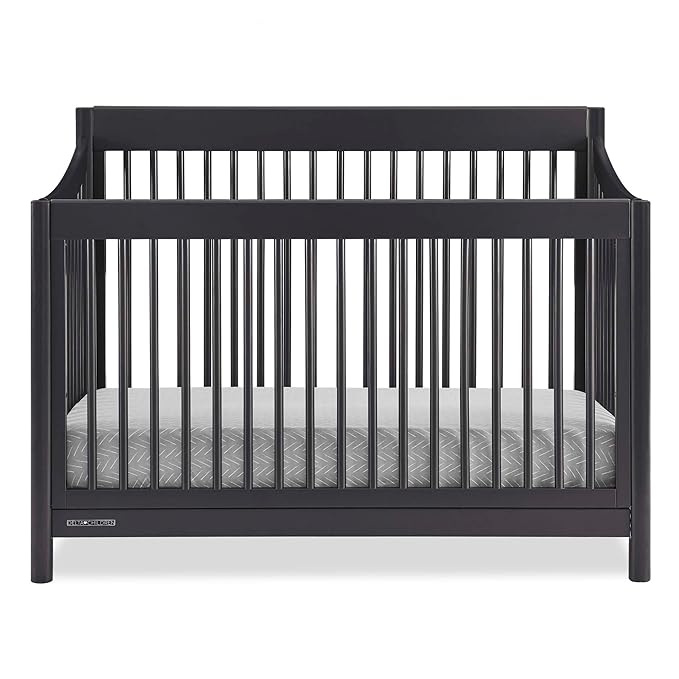 Delta Children Brooks 6-in-1 Convertible Crib - Greenguard Gold Certified, Midnight Grey