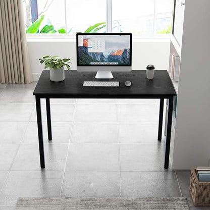 SDHYL 47 inches Contemporary Computer Desk Spacious Workstation Sturdy Writing Desk Meeting Desk, S7-GCP2AC3-120BK-N