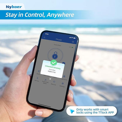 Wi-Fi Gateway Remotely Control Smart Fingerprint Door Lock with TT Lock App, Gateway Smart Hub Compatible with Alexa Voice Control,Electronic Lock Assemblies by Nyboer