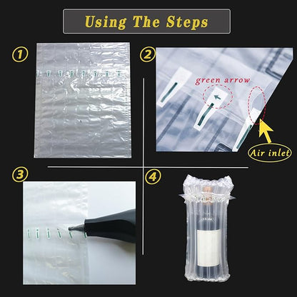 STAYWILD 31 Packs Wine Bottle Travel Protector & Inflatable Bags Airplane | Air Column Bubble Cushion Wrap Pouches for Shipping Packing Transport