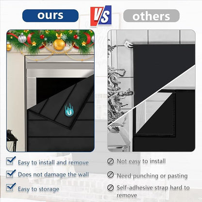Fireplace Cover, Magnetic Fireplaces Blocker Blanket Stops Heat Loss, Indoor Fireplace Draft Stopper Save Energy, Magnetic Fire Place Draft Cover for Iron Fireplaces Frame (42"x32")