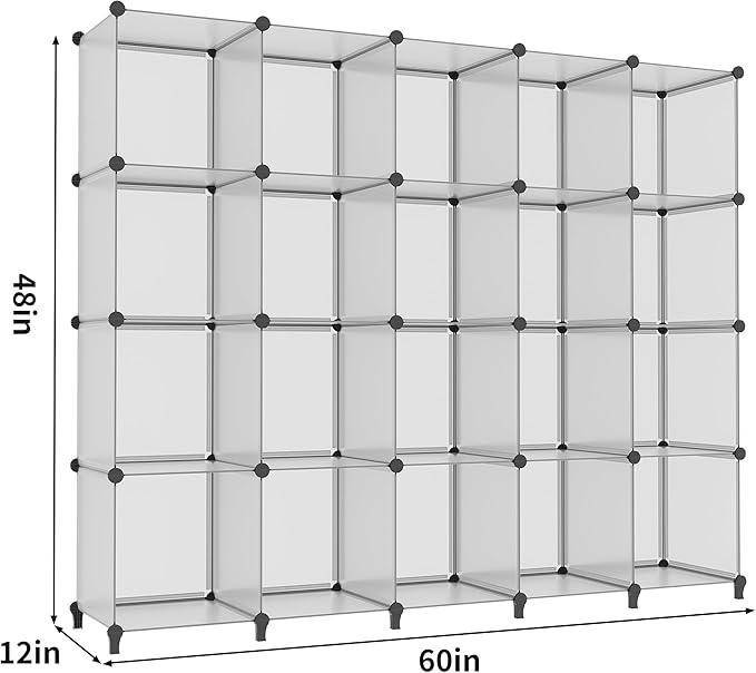 HOMIDEC 20-Cube Storage Organizer, Closet Organizer Storage Shelf Bookcase Bookshelf with Metal Hammer, Storage Cubes Organizer Cabinet for Kids, Closet, Bedroom, Bathroom