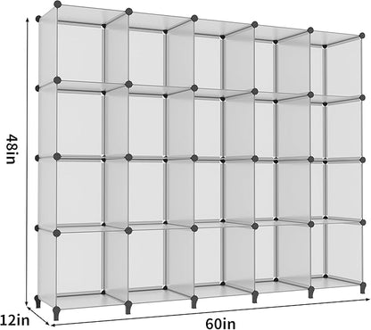 HOMIDEC 20-Cube Storage Organizer, Closet Organizer Storage Shelf Bookcase Bookshelf with Metal Hammer, Storage Cubes Organizer Cabinet for Kids, Closet, Bedroom, Bathroom