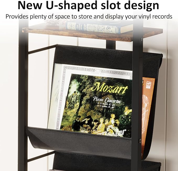 Bookshelf 5-Tier Book shelf: Tall Narrow Bookshelf Bookcase, Industrial Modern Sturdy Display Bookshelves for Small Spaces, Rustic Brown