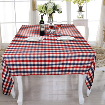 Urban Villa Tablecloth Cotton Tabletop 60x84 (6-8 Seats) July4th Checks