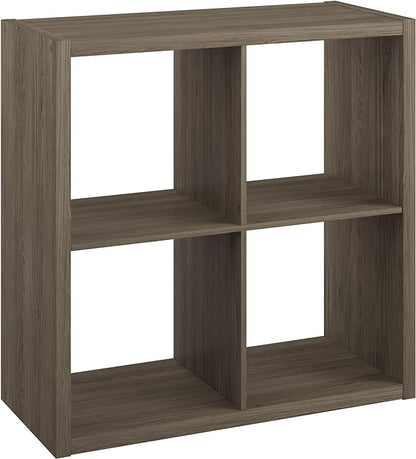 ClosetMaid 4550 Decorative Open Back 4-Cube Storage Organizer, Bleached Walnut