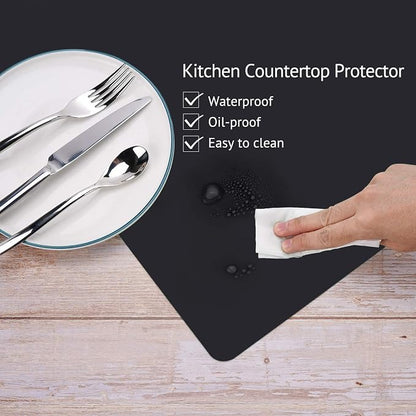Silicone Mats for Kitchen Counter, Thicker 0.06", 25 x 17 inches Multipurpose Table Mat, Silicone Pad Desk Work Mat, Nonstick Nonskid Heat-Resistant Pad, Placemat, Black