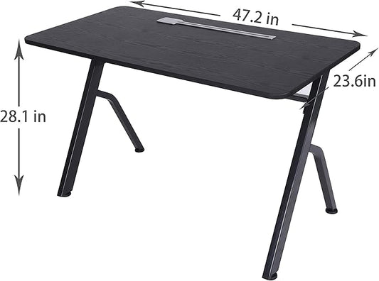 ApexDesk 47" Computer Desk, Modern Simple Style Desk for Home Office, Study Student Writing Desk - Black