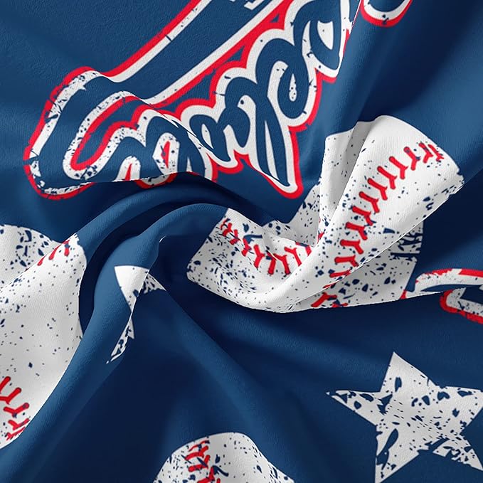 3D Baseballs Comforter Twin Size,Blue Baseball Kids Comforter Set,3Pcs Bedding Set Printed Comforter with 2 Pillowcases,Down Alternative,Soft and Lightweight,for All Seasons