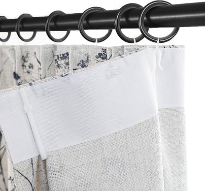 Pinch Pleated Floral Linen Curtains 2 Panels Elegant Light Filtering Privacy Drape,52 Inch Wide by 108 Inch Long Curtains Suitable for Living Rooms and Bedrooms