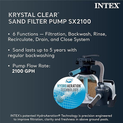 INTEX 26329EH Ultra XTR Deluxe Above Ground Swimming Pool Set: 18ft x 52in – Includes 2100 GPH Cartridge Sand Filter Pump – SuperTough Puncture Resistant – Rust Resistant – Easy to Assemble