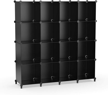 HOMIDEC Cube Storage Organizer 16-Cube Storage Shelf, Closet Organizer for Clothes, Closet Organizers and Storage,DIY Modular Bookshelf Storage Cubes for Bedroom, Living Room,Office