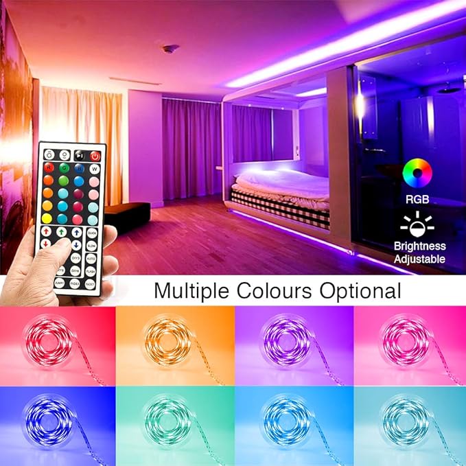phopollo Led Lights 20ft for Bedroom Color Changing Luces Led para Decoracion RGB DIY Color Option with Power Supply and Remote
