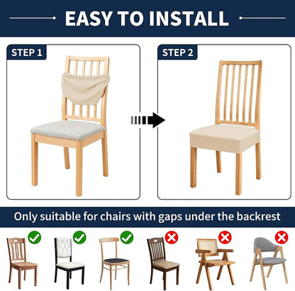 BIETYONE Waterproof Dining Chair Covers, Stretch Seat Protector, Washable | 2 Pack, Waterproof, Stretch Fit, Washable, Spill Resistant, Soft, Dining Chair Covers, Seat Protector
