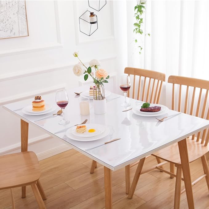 16 x 60 Inch Plastic Table Cover - Clear Protector, 1.5mm Thick Vinyl, Table Mat for Desks