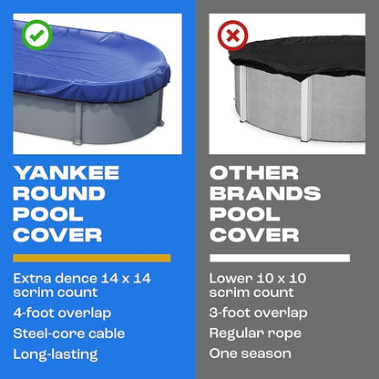 Yankee Pool Cover for Oval Pool | 12 x 24-ft | Oval Winter Pool Cover for Above Ground Pools | Extra Thick & Durable, UV-Resistant | Above-Ground Pool Protection