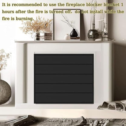 Magnetic Fireplace Blanket for Heat Loss Indoor Fireplace Covers Keep Drafts Out Stops Heat Loss Fireplace Draft Stopper with Built-in 12 Strong Magnet for Iron Fireplace Frame Fireplace Screen 36x24