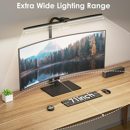 LED Desk Lamp for Home Office, 24W Double Head Architect Desk Lamp with Clamp, Remote Control, Adjustable Gooseneck, Stepless Dimming and Tempering Desk Light for Reading Study Drafting