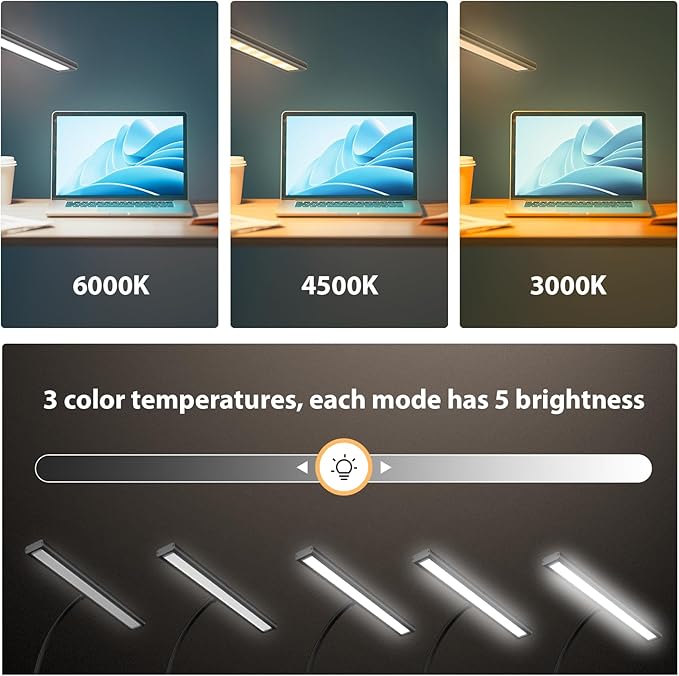 Desk Lamp with Remote, [Dimmable & Adjustable] 160 LED Desk Lamp Home Office, Flexible Gooseneck USB Reading Lamp with Clamp, Eye-Caring Clip on Desk Light with 1H Timer Working for Video Conference