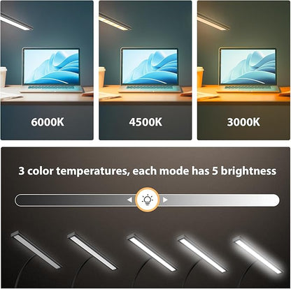 Desk Lamp with Remote, [Dimmable & Adjustable] 160 LED Desk Lamp Home Office, Flexible Gooseneck USB Reading Lamp with Clamp, Eye-Caring Clip on Desk Light with 1H Timer Working for Video Conference
