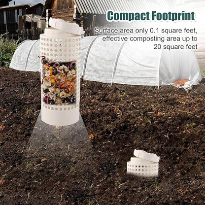 Inground Farm Composter, Outdoor Farm Compost Bin for Reducing Kitchen Food Waste, Raised Garden Beds and Yards, 12 x 6 x 6 inches, Sustainable Gardening Tool Worm Composter (1)