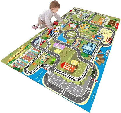 Kids Rug Play Mat for Toy Cars,City Life Road Traffic Educational Carpet,Have Fun Throw Rug,Non-Slip Nursery Rug for Boy and Girl Bedroom 200×300cm/79×118in