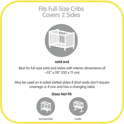 BreathableBaby Breathable Mesh Liner for Full-Size Cribs, Classic 3mm Mesh, Gray (Size 2FS Covers 2 Sides)