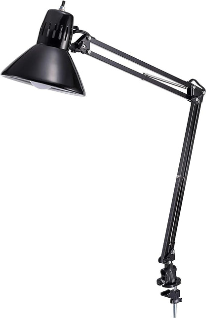 Bostitch Office VLF100 LED Swing Arm Desk Lamp with Clamp Mount, 36" Reach, includes LED Bulb,Black