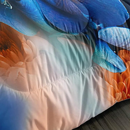 CVHOUSE Butterfly Bedding Set,Butterfly Comforter King,Butterfly Comforter Set for Girls Kids Teens,Butterflies Quilt Set with 1 Comforter and 2 Pillow Cases- 3 Piece