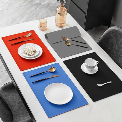 Silicone Placemats, Food-Grade Non-Slip Waterproof, Dining, Stain Resistant, Countertop Protector, Kitchen Counter Mat, Heat Resistant, Baking mat Dishwasher Safe (Black, 1)