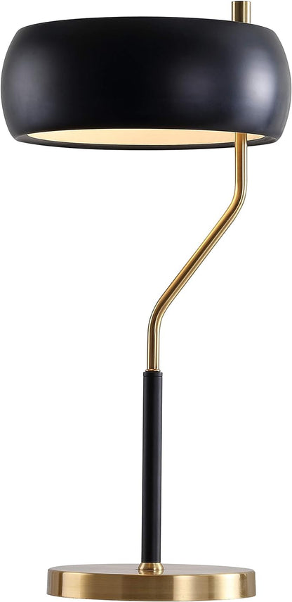 JONATHAN Y JYL6008A Oskar 22.5" Moody Metal LED Desk Lamp Contemporary Glam Minimalist Bedside Desk Nightstand Lamp for Bedroom Living Room Office College Bookcase LED Bulb Included, Black/Brass Gold