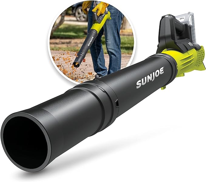 Sun Joe 24V-TB-LTE 24-Volt IONMAX Jet Blower Cordless Compact Turbine Leaf Blower 100-MPH, Kit (w/2.0-Ah Battery + Quick Charger)