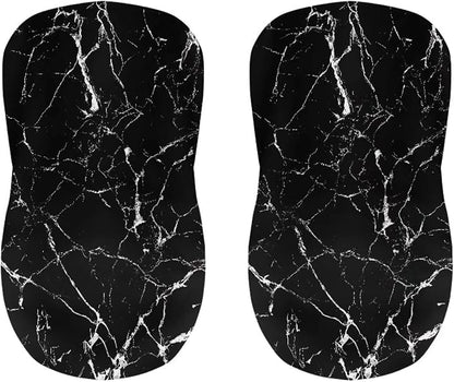 Black Marble Crack Bar Chair Seat Covers for Dining Room Decorative Covers for Bar Chair Stretch Chair Seat Covers Set of 2 Soft Barstool Chair Seat Cushion Slipcovers