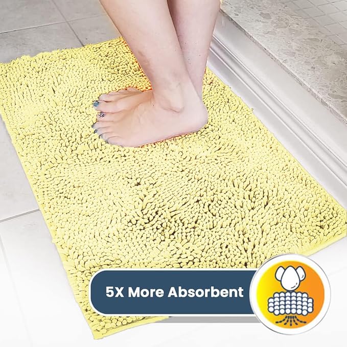 Muddy Mat® Original Dog Door Mat for Muddy Paws, Super Absorbent Microfiber, Non-Slip Washable Pet Rug, Quick Dry Chenille Entryway Carpet, Machine Washable Indoor Outdoor mat, Yellow 24"x60"