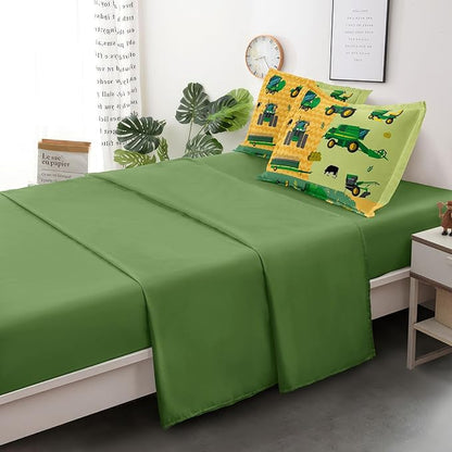 Full Construction Bedding Set for Boys Kids Farm Tractor Bedding 5 Pieces Cars Full Comforter Set for Boys, Full Truck Bed in a Bag Set Boys