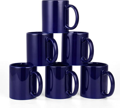 BYCNZB 12oz coffee mug set of 6 Coffee Mugs for Coffee, Tea, Cocoa, Milk（cobalto）