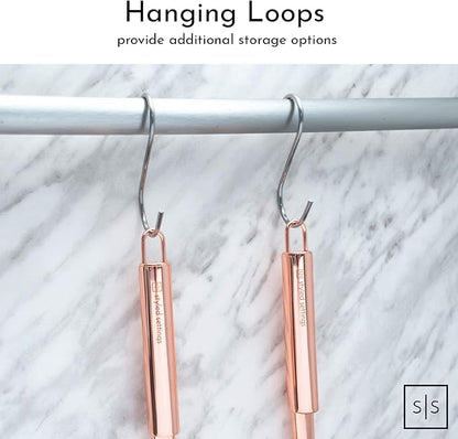 Styled Settings Copper Kitchen Utensils Set, 5-Piece | Copper Kitchen Accessories Includes Stainless Steel Ladle, Spoon, Pasta Fork, Spatula, and Skimmer - Unique Kitchen Gifts