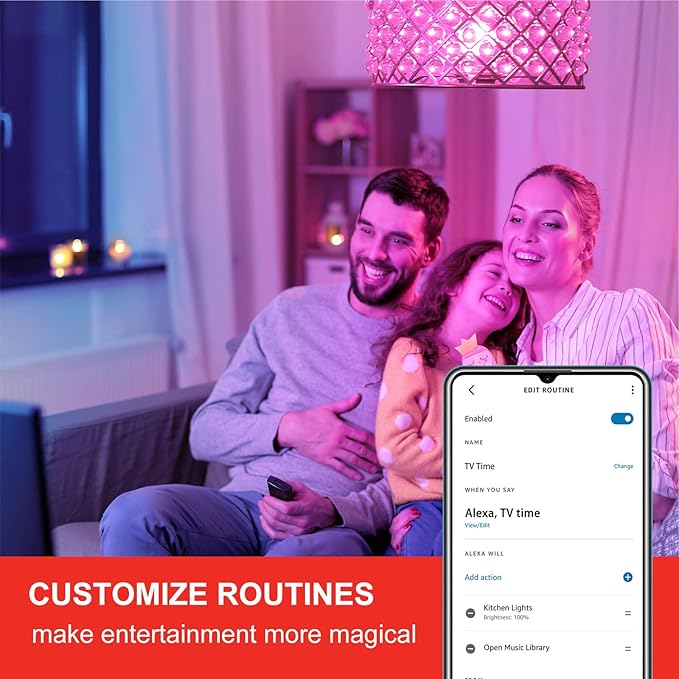 Sengled Alexa Light Bulbs, 75W Equivalent, S1 Auto Pairing with Alexa Devices, Smart Light Bulb that Work with Alexa, Bluetooth Mesh Smart Home Lighting, ‎Multicolor Dimmable, No Hub Required,4-Pack