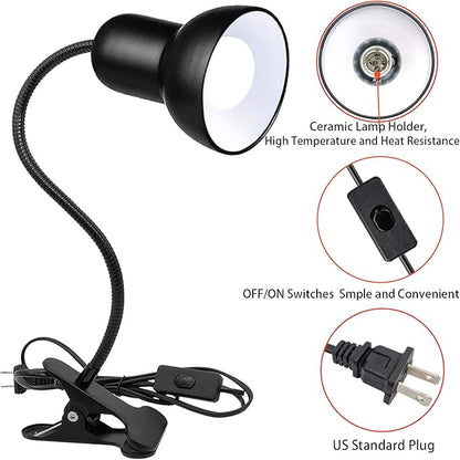 Desk lamp, 360°Rotation Clip on Lamp, Clip On Reading Light, Gooseneck Lamp-On Cable, Portable Clip on Light/Reading Book Light/Clamp Light, Eye-Caring Study clamp for Bedroom Office Home Lighting