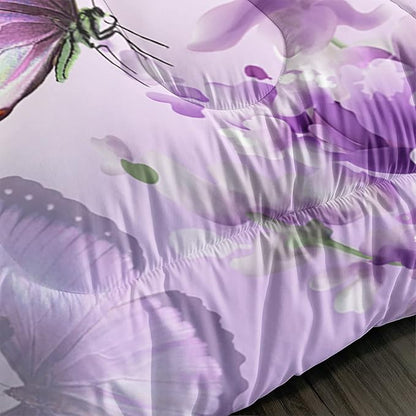 Purple Lavender Butterfly Comforter Set for Girl Kid Adult Colorful Butterfly Pattern Bedding Set Aesthetics Butterflies Quilt Bed Set Queen Size with 1 Comforter and 2 Pillowcases