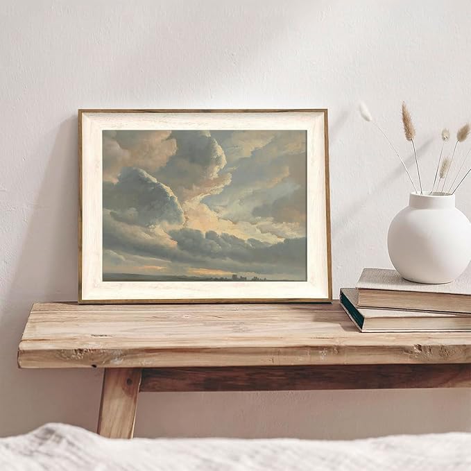 XOCUUI Unframed Canvas Wall Art Vintage Decor, Home Decor Classical Oil Painting Cloud Study Canvas Prints Wall Decorations Bathroom Decor Wall Art, 8"x10"