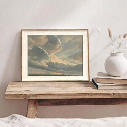 XOCUUI Unframed Canvas Wall Art Vintage Decor, Home Decor Classical Oil Painting Cloud Study Canvas Prints Wall Decorations Bathroom Decor Wall Art, 8"x10"