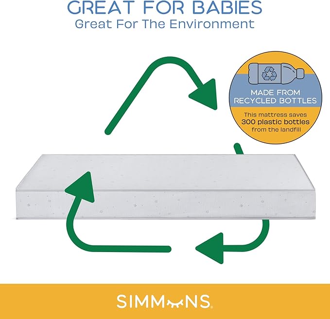 Delta Children Heartland 4-in-1 Convertible Crib, Black + Twinkle Galaxy Crib and Toddler Mattress (Bundle)
