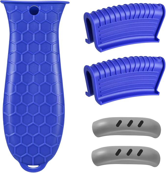 5pcs Cast Iron Handle Cover, Silicone Hot Handle Holder | Heat Resistant Cast Iron Skillet Covers Potholder for Frying Pans and Griddles Kitchen Supplies under 400℉