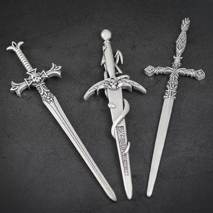 3Pcs Sword Hair Pins - Renaissance Medieval Gothic Hair Sticks for Women, Vintage Metal Hair Chopsticks for Bun Updo, Renaissance Accessories Medieval Accessories