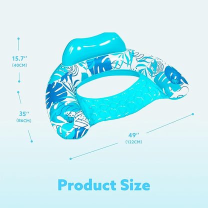 SLOOSH Inflatable Pool Floats Adult,2 Pack Pool Chairs with Cup Holders,Blow up Floats Chair,Hammock Noodle Mat for Relaxing Summer Water Fun Swimming Party Beach